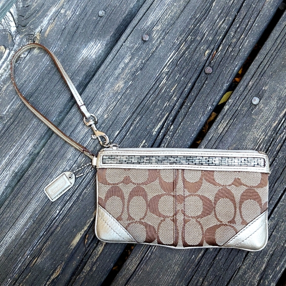 Coach Signature Beaded Wristlet - Picture 1 of 11